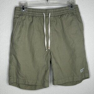 Wellen Shorts Men XS Huckberry Green Linen Cotton Chino Elastic Waist Drawstring